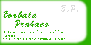 borbala prahacs business card